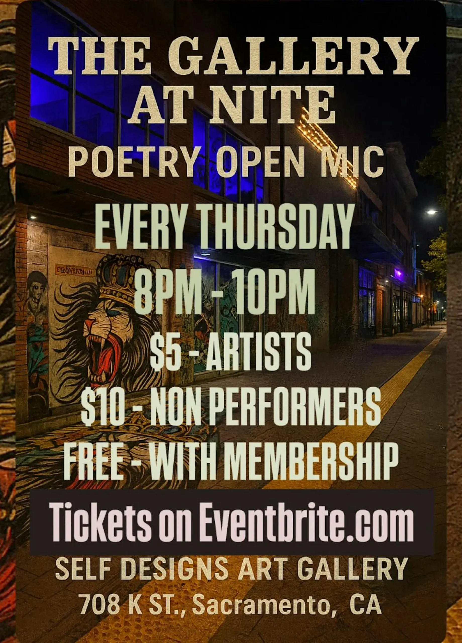 THE GALLERY AT NITE Poetry Open Mic