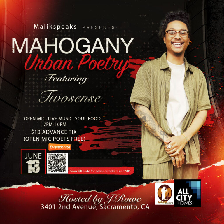 Flyer for Mahogany Urban Poetry Series