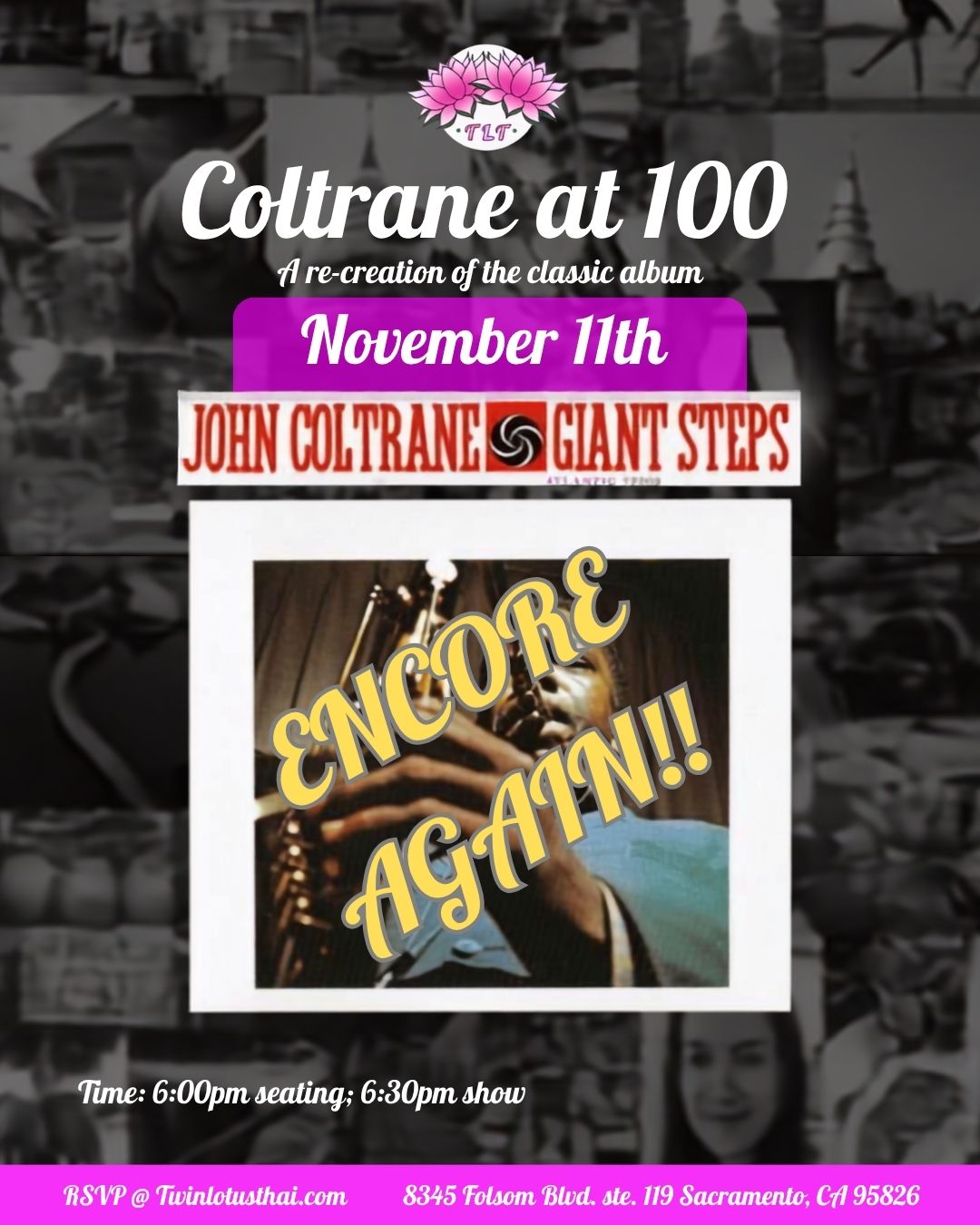 Coltrane at 100 at Twin Lotus Thai