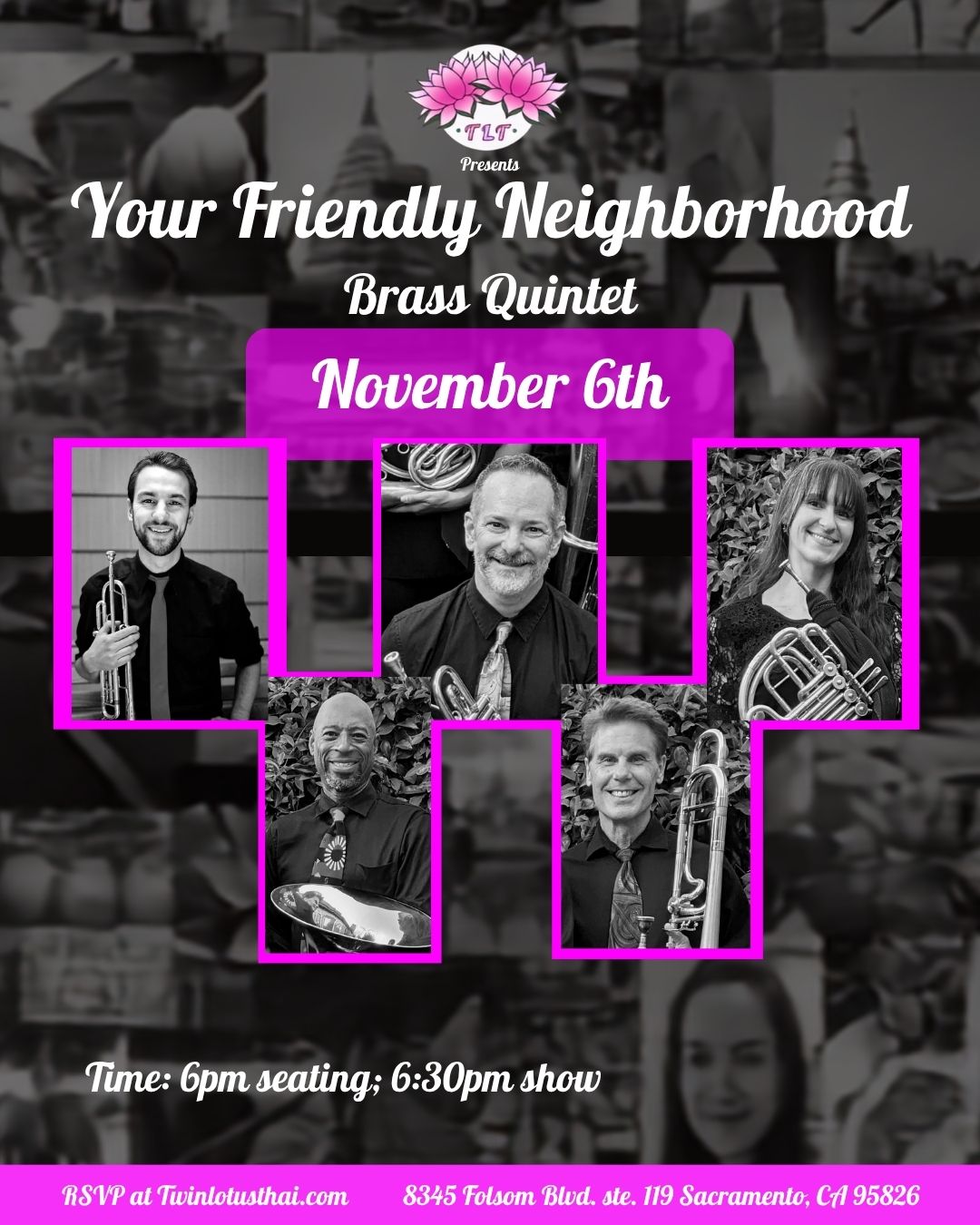 Your Friendly Neighborhood Brass Quintet at Twin Lotus Thai