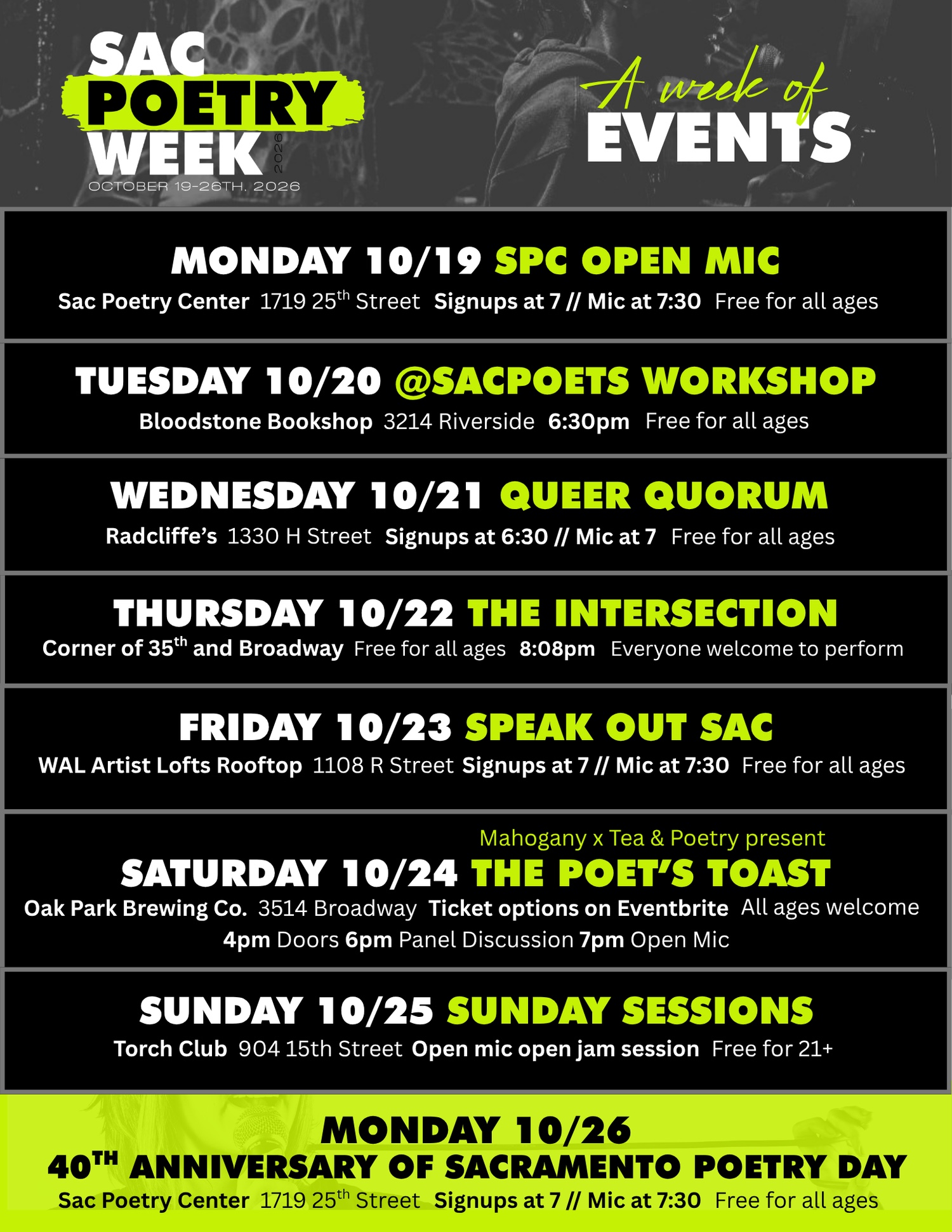 Sac Poets Workshop at Bloodstone Bookshop
