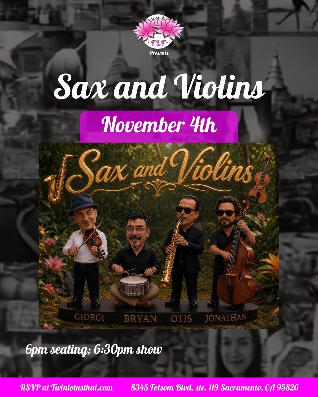 Sax and Violins at Twin Lotus Thai