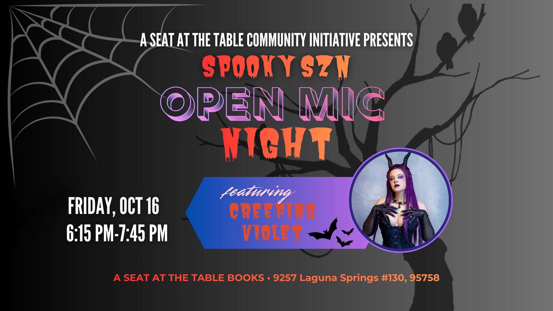 Spooky Szn Open Mic with Creeping Violet